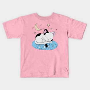 Cute Sleeping Cat Kids T-Shirt